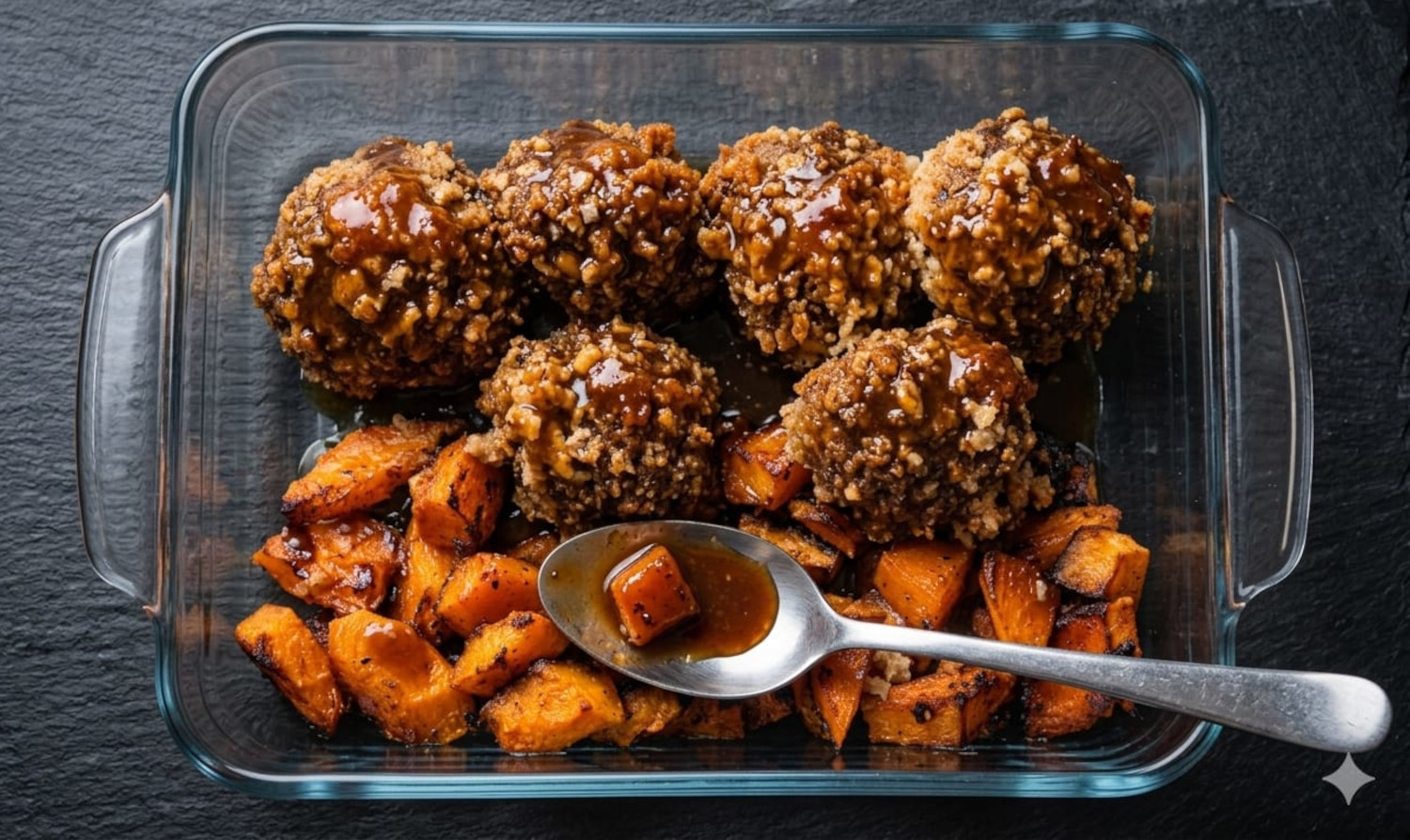 Meatballs with red gold concentrate