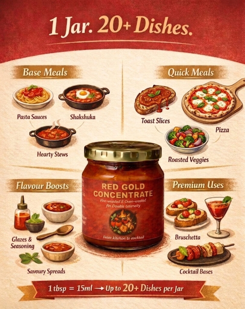 Red Gold Tomato Concentrate. 1 Jar. 20 Dishes