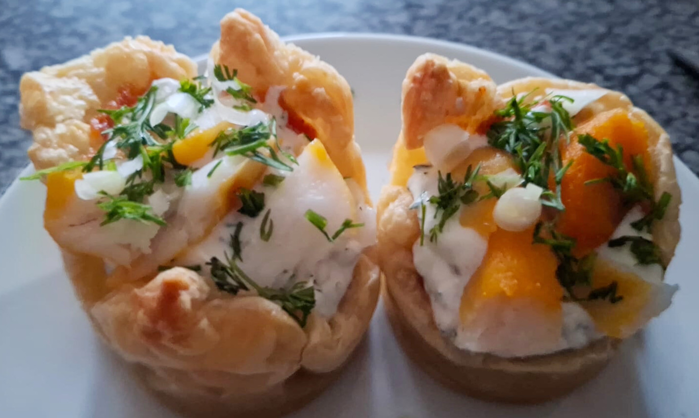 Savoury Smoked Salmon and Cream Cheese Tart with Red Gold Concentrate